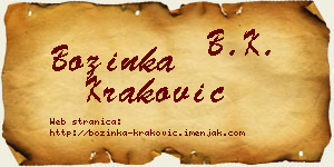 Božinka Kraković vizit kartica